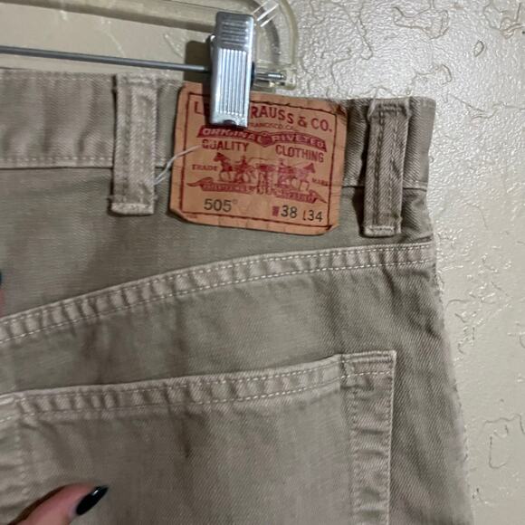Levi's Men's 505 Regular Fit Khaki 100% Cotton Straight Leg Jeans - Size‎ 38 - Picture 4 of 13